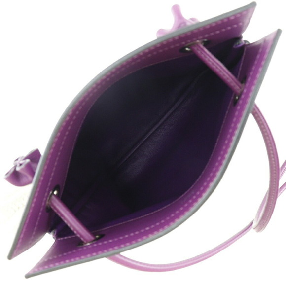 HERMES Aline Mini Shoulder Bag Vaux Swift 2020 Purple Y Crossbody Open Women's - Picture 5 of 10